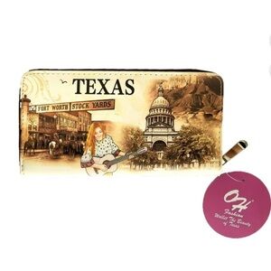 NWT Cute Texas Theme Zip Wallet